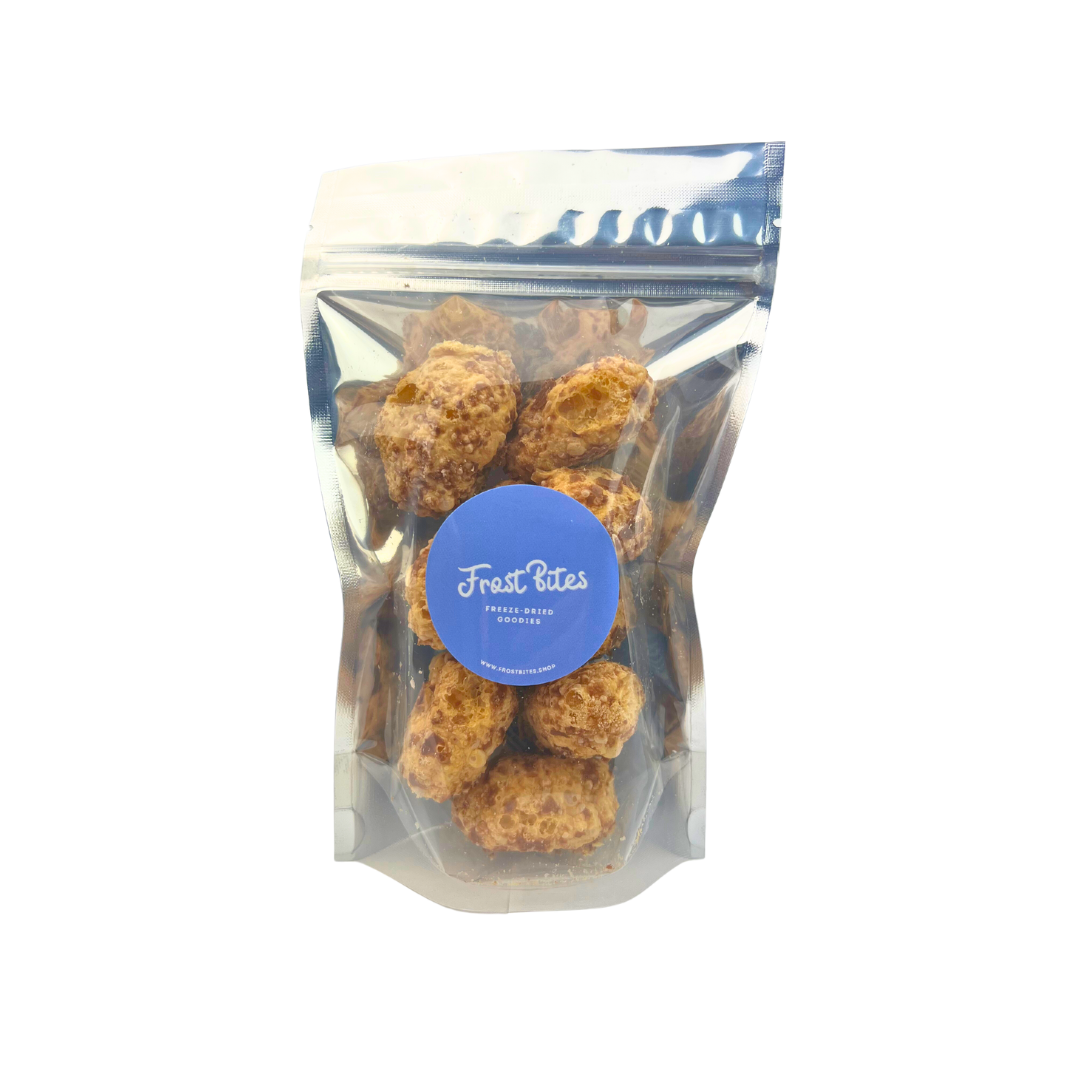 A bag of The Milk Dude by Frost Bites - Freeze Dried Goodies with a blue label on it.