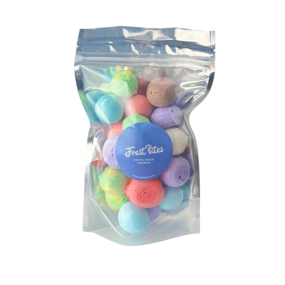 A bag filled with The Fluffy Taffy Variety Pack bath bombs from Frost Bites - Freeze Dried Goodies.